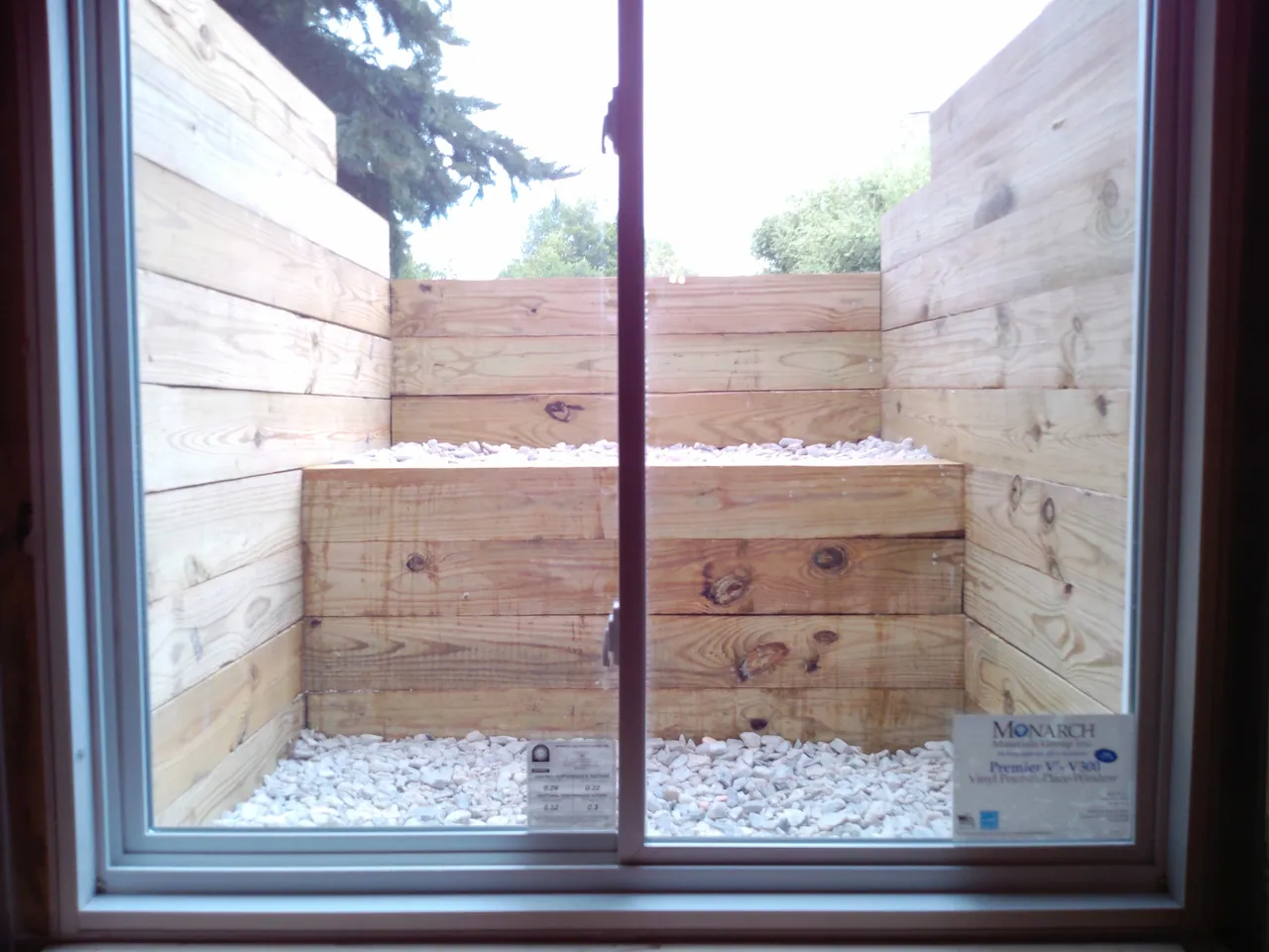 Custom Timber Window Well, Horizontal Slider Egress Window